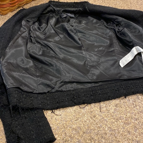 Zara Woman Black Jacket Blazer Size Medium - Picture 6 of 12